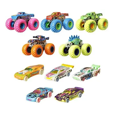 Monster Trucks Glow in the Dark Multipack with Toy Vehicles: Monster Trucks & 1:64 Scale Cars, C