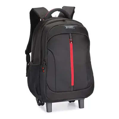 (Black) 19Inch Waterproof Wheeled Trolley Backpack Laptop Suitcase Luggage Rucksack Traveling St