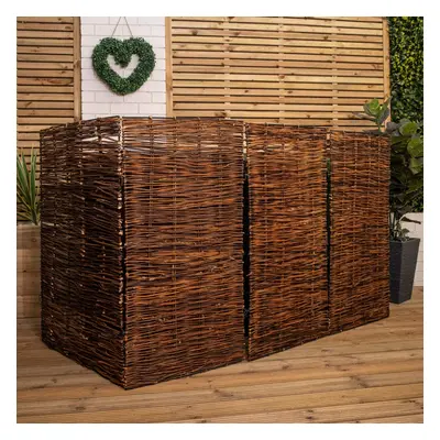 1.16m x 1.83m Triple Garden Patio Willow Wheelie Bin Screen Hideaway