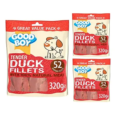 Tender Duck Fillets for Dogs - Bundle of 320g Good Boy Natural Duck Treats Low Fat Treats for Do