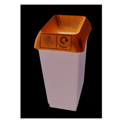 (Blue & Paper Logo) Litre Recycling Bin With Coloured Lid