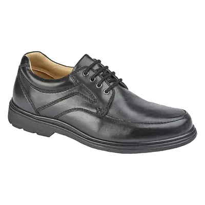 (Black, UK 14) Roamers Mens Extra Wide Fit Leather Lace Up School Work Shoes