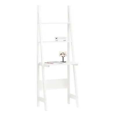 SoBuy FRG60-W,Storage Display Shelving Ladder Shelf Bookcase with Desk