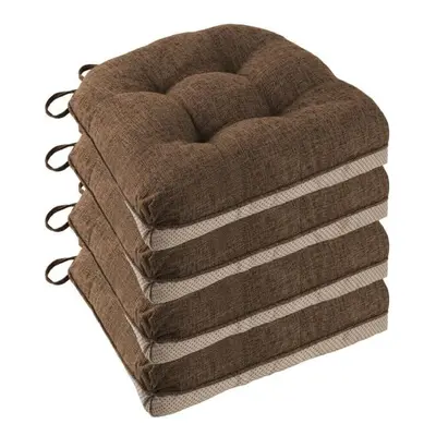 (Coffee) Non Slip Chair Cushions for Dining Chairs Set of Kitchen Chair Cushions 18"x18"x3" Turf