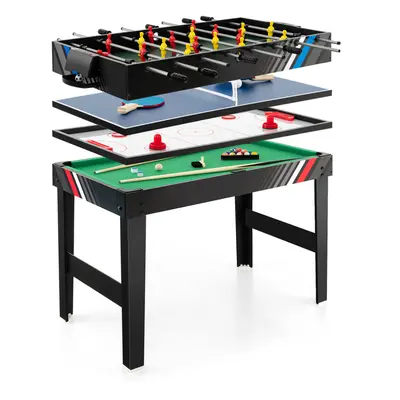 125 cm Game Table 4-in-1 Football Pool Billiards Air Hockey Table Tennis