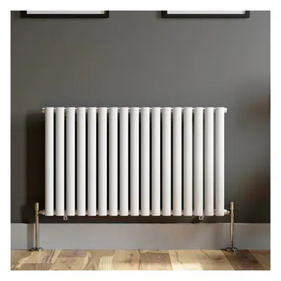 Horizontal x 1020mm Radiator Single Panel Oval Tube Column White Modern