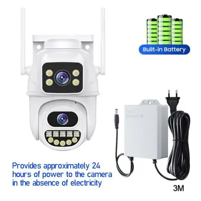 (white, Camera+Battery) Aiook Icsee Cctv Camera Wi-fi 4k 8mp Wireless Outdoor Surveillance Dual 