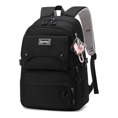 (black) Winter Fashion Children Backpack Middle High School Girl&apos;s Schoolbag Large Capacity