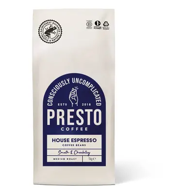 Coffee House Espresso Speciality Coffee Beans 1kg Medium Roast (4/5) Tasting Notes of Chocolate 