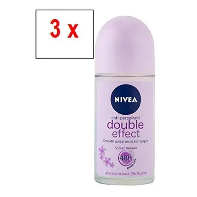 women Double Effect roll-on deodorant, anti-perspirant, pack of x 50Â ml