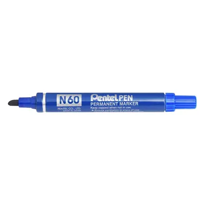 Pentel N60 Permanent Marker Chisel Tip Max.6mm Line Blue Ref N60-C [Pack of 12]