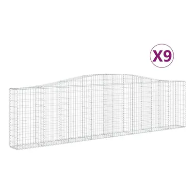 (400 x x 100/120 cm/ pcs) vidaXL Arched Gabion Basket Stone Basket Gabion Retaining Wall Galvani