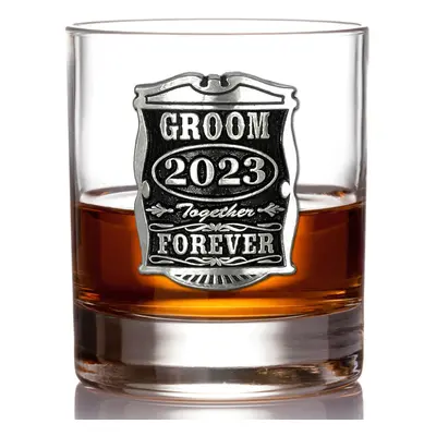 11oz Wedding Groom Pewter Whisky Glass Tumbler