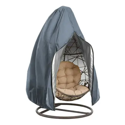 (Grey) Hanging Swing Egg Chair Cover With Zip Garden Patio Outdoor Rain Waterproof