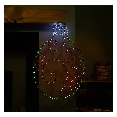 78cm Christmas Bauble with Static & Twinkling LEDs in Red & Green