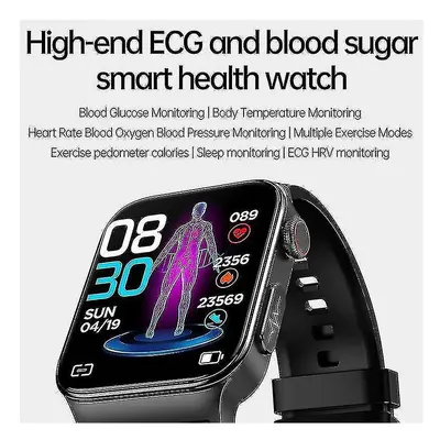 E500 Blood Glucose Smart Watch Ecg Monitoring Men Women's Health Temperature Non-invasive Blood 