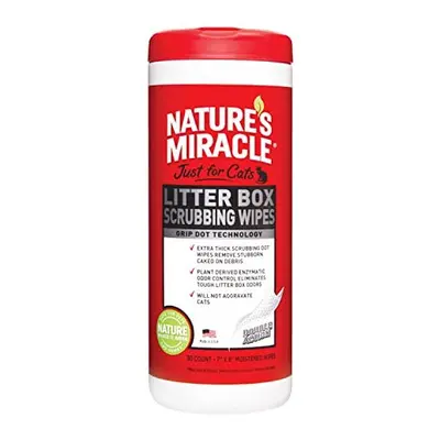 Nature's Miracle Just for Cats Litter Box Scrubbing Wipes, Count (NM-5574)