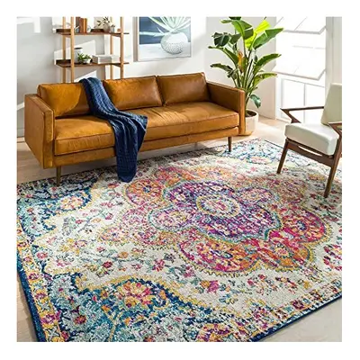 Rabat Vintage Rug - Area Rugs Living Room, Hallway Floor, Kitchen Carpet - Traditional Multicolo