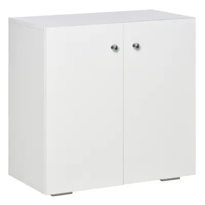 HOMCOM Freestanding Storage Cabinet w/ Two Shelves Wooden Sideboard - White