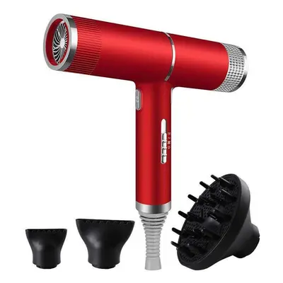 (Red) Ionic Hair Dryer Hair Super Wind Silent Hair Dryer