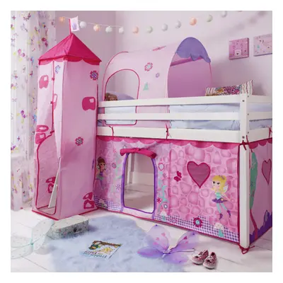 Moro Cabin Bed Midsleeper with Fairies Package in Classic White