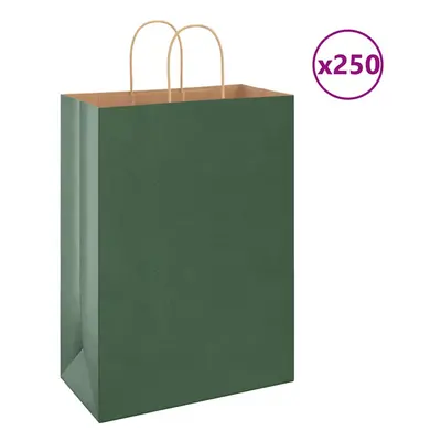 (green, x x cm) vidaXL Paper Bags pcs with Handles Brown 21x11x36 cm Paper Grocery Bag