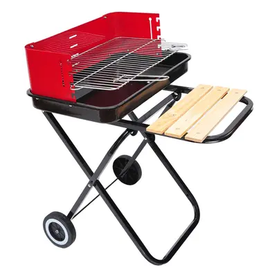 Outsunny Foldable Charcoal Trolley Barbecue BBQ Grill Cooker Smoker