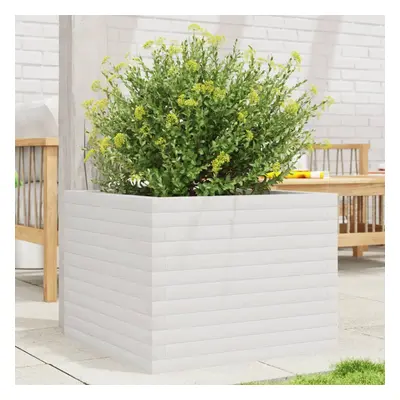 vidaXL Garden Planter Outdoor Flower Pot Planter Pot White Solid Wood Pine