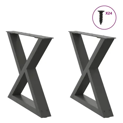 (anthracite, x (42-43.3) cm) vidaXL Coffee Table Legs pcs Black 60x(30-31.3) cm Steel