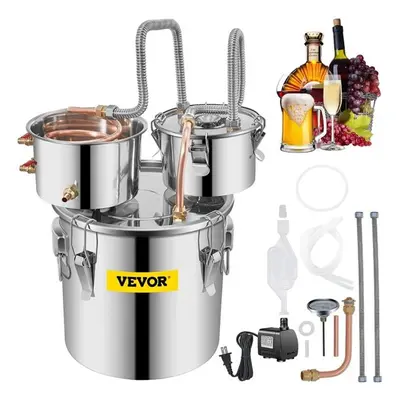 Vevor ZLSJ3GALSLNTZLQDBV1 gal Stainless Steel Alcohol Distiller with Copper Tube & Build-in Ther