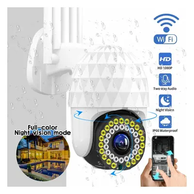 1080P LED Outdoor PTZ IP Camera Two Way Audio Wifi Camera Auto Waterproof Night Vision CCTV Vide