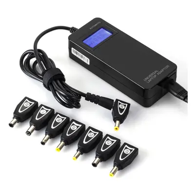 (US Plug) Multi-type 90W Power Supply Car Charger Laptop Adapter with LED Screen USB Slot