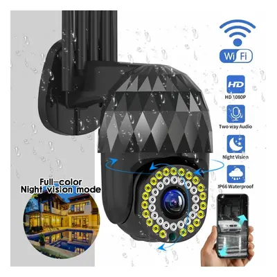 1080P LED XZOOM Outdoor PTZ IP Black Camera Two Way Audio Wifi Camera Auto Waterproof Night Visi