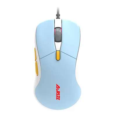 (Blue) Wired Gaming Mouse 12400DPI 6-level Adjustable Lightweight PAW3327 Sensor RGB LED Backlit