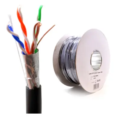 kenable External SHIELDED CAT5e Outdoor COPPER Ethernet Cable FTP Reel 100m