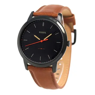 Fossil Black Dial Minimalist Leather Watch for Mens