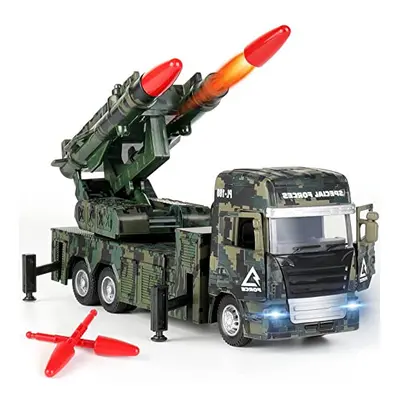 JuanKidbo Military Toys For , Army Vehicle with 360?Rotating Turret, Missile Launcher Truck Ligh