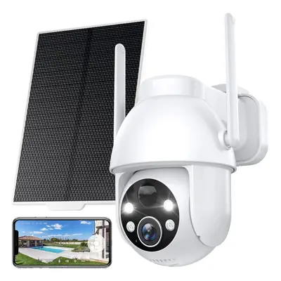 YESYAMO 360? PTZ Solar Security Camera Outdoor Wireless, 2K QHD Solar Camera Rechargeable Batter