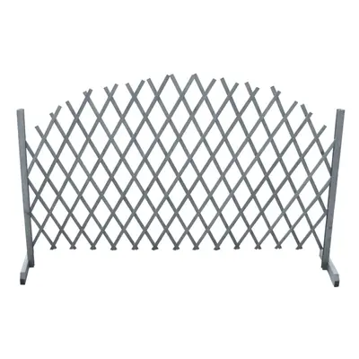 vidaXL Solid Firwood Trellis Fence 1.8x1m Grey Expanding Wooden Garden Barrier