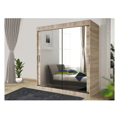 (203, Oak) Stylish Bedroom Sliding Wardrobe - Ample Storage Space and Sleek Design