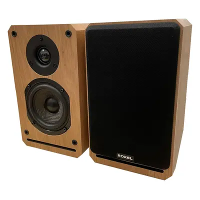 (Oak) Bookshelf Speaker, Wood Effect Cabinet with inch Enhanced Carbon Fibre Woofer