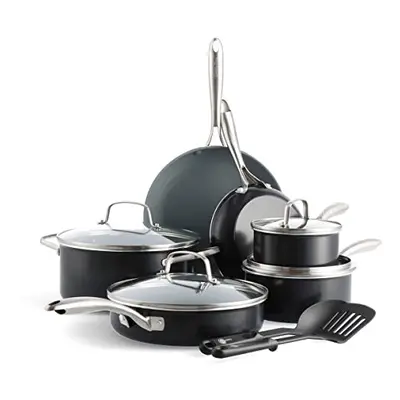 greenPan Swift Healthy ceramic Nonstick, Piece cookware Pots and Pans Set, Stainless Steel Handl