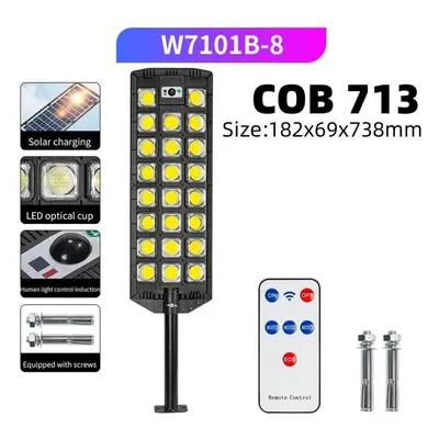 (W7100B-8) New Led Strong Light Street Light Three Row Cob Solar Lights Balcony Induction Light 