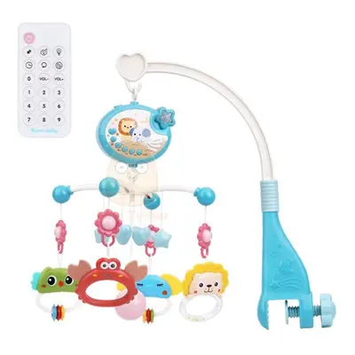 (dark blue) Baby Crib Mobile Rattle Toy For Months Infant Rotating Musical Projector Night Light