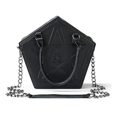 (black, 30*30*11CM) Jierotyx Pentagram Punk Darkness Gothic Star Handbag Women Girl Black Pu Sof