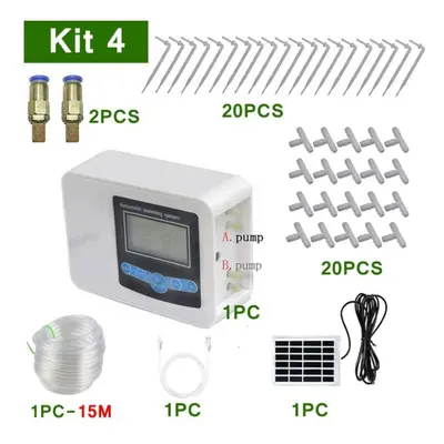 (Kit 4) Automatic Garden Drip Irrigation System Double Pump Controller Timer Solar Energy Intell