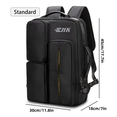 (black) Men Backpack Travel High Capacity Outdoor Usb Charging Business Durable School Multifunc