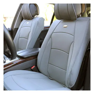 FH group car Seat covers Front Set Solid gray Faux Leather Seat cushio