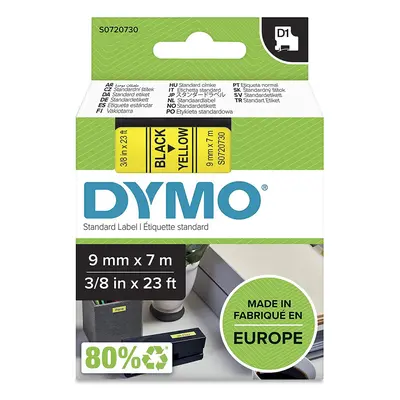 DYMO D1 Labels, mm x m Roll, Black Print on Yellow, Self-Adhesive Labels for LabelManager Label 