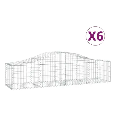 (200 x x 40/60 cm/6 pcs) vidaXL Arched Gabion Basket Stone Basket Gabion Retaining Wall Galvanis